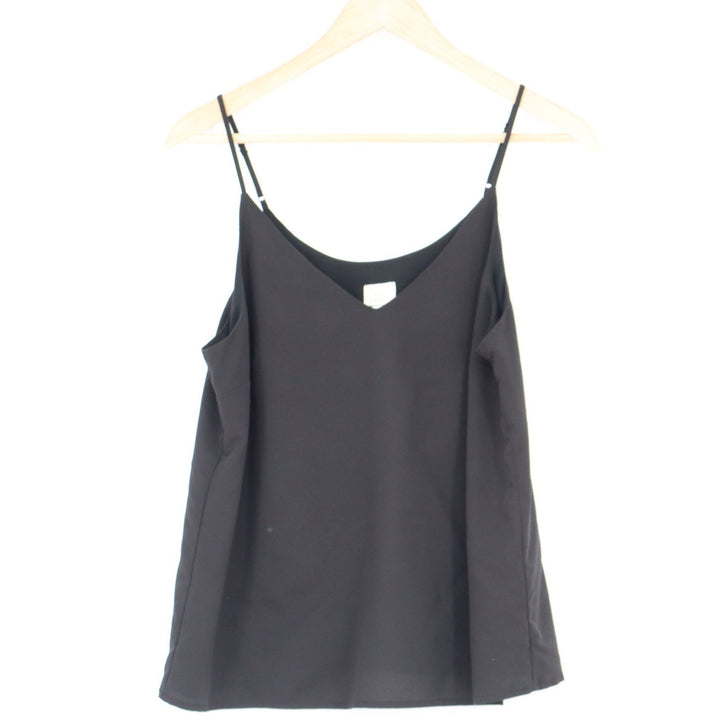 A New Day Womens Black V-Neck Adjustable Spaghetti Strap Camisole Top Size M