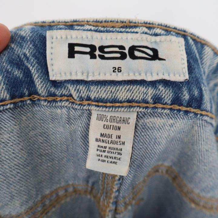 RSQ Womens Distressed Straight Leg Jeans Light Wash Organic Cotton Size 26