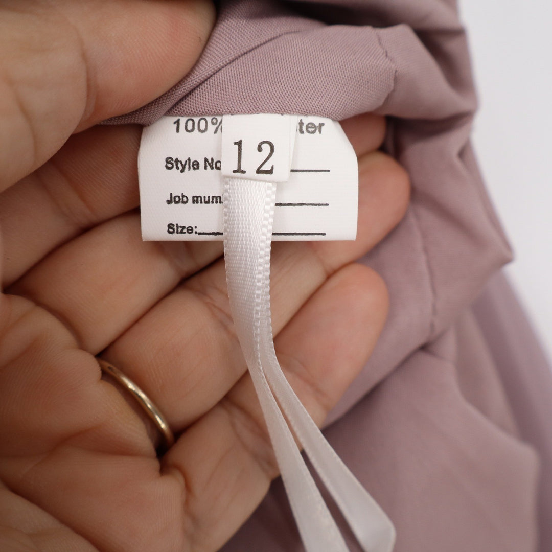 Mauve Two Piece Maxi Dress Set Ruched Sleeve Jacket Formal Wedding Guest Size 12