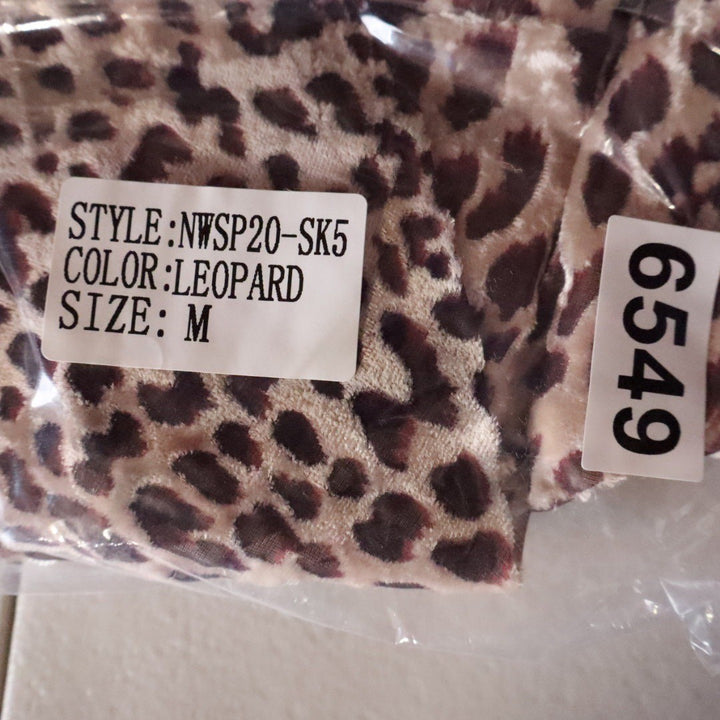 Naked Wardrobe Leopard Print Ruched Mini Skirt Brown Tan Medium
