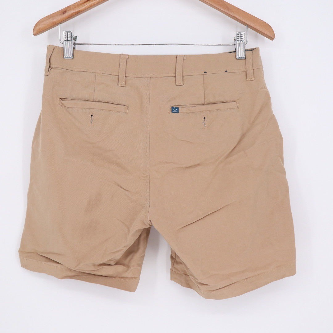 Anchor Boys Mens Khaki Chino Shorts Size 30 Flat Front Casual Beach