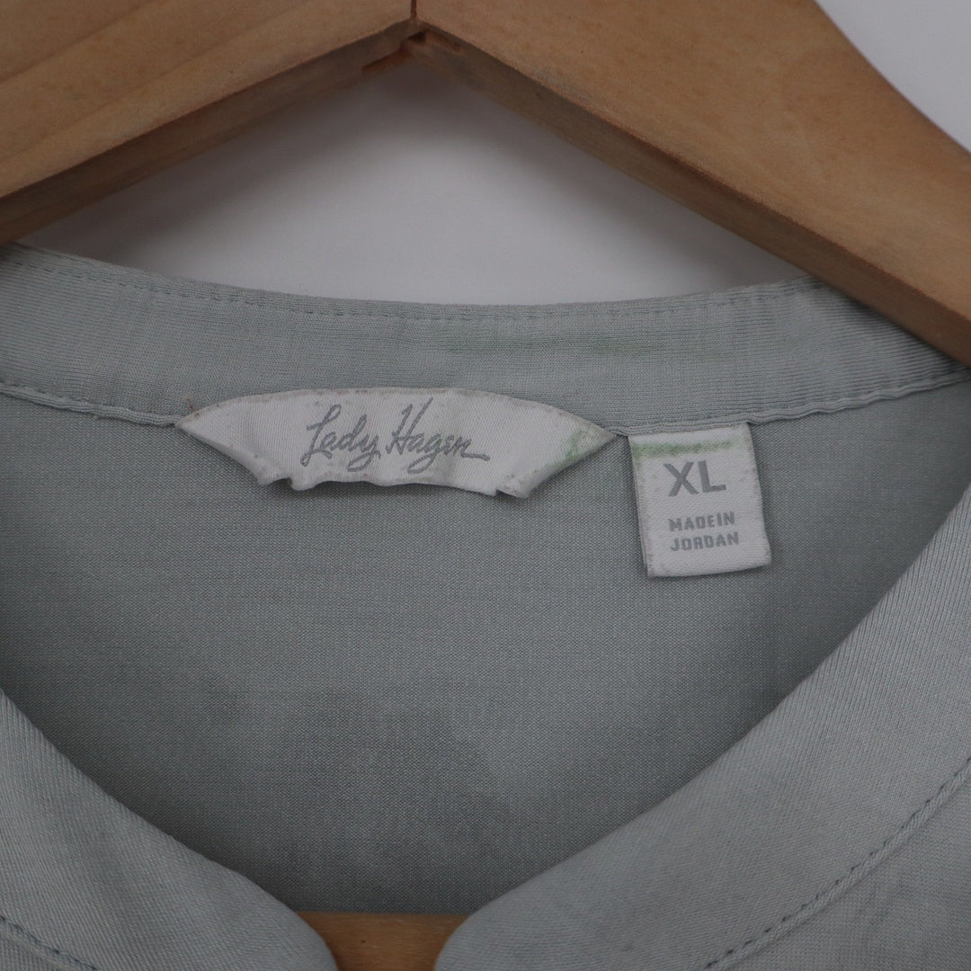 Lady Hagen Womens XL Sage Green Quarter Zip Sleeveless Golf Polo Shirt