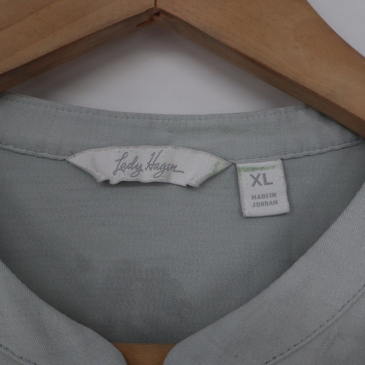 Lady Hagen Womens XL Sage Green Quarter Zip Sleeveless Golf Polo Shirt