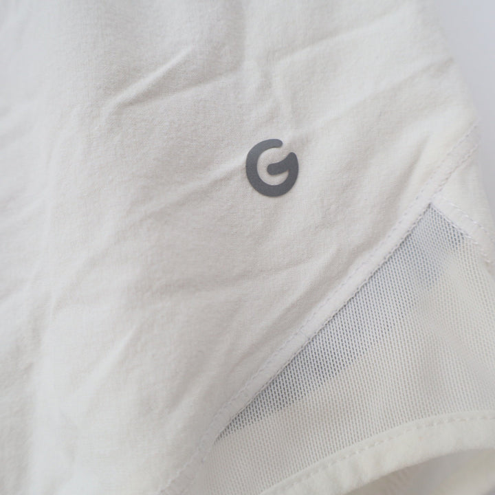 G Cream Athletic Running Shorts Womens Small Mesh Panels Back Zip Pocket