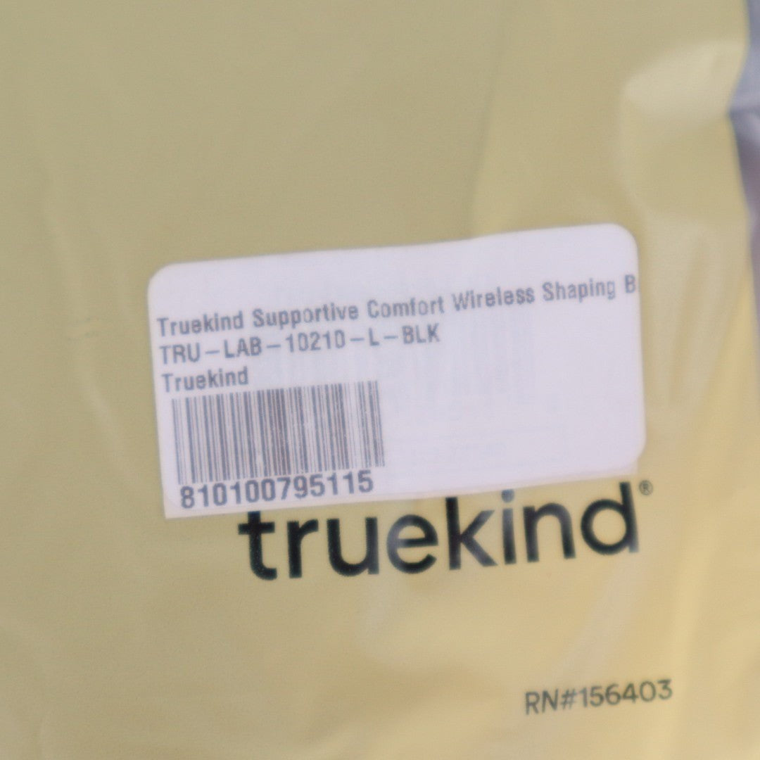 Truekind Supportive Comfort Wireless Shaping Bra Large Black Stretch Seamless