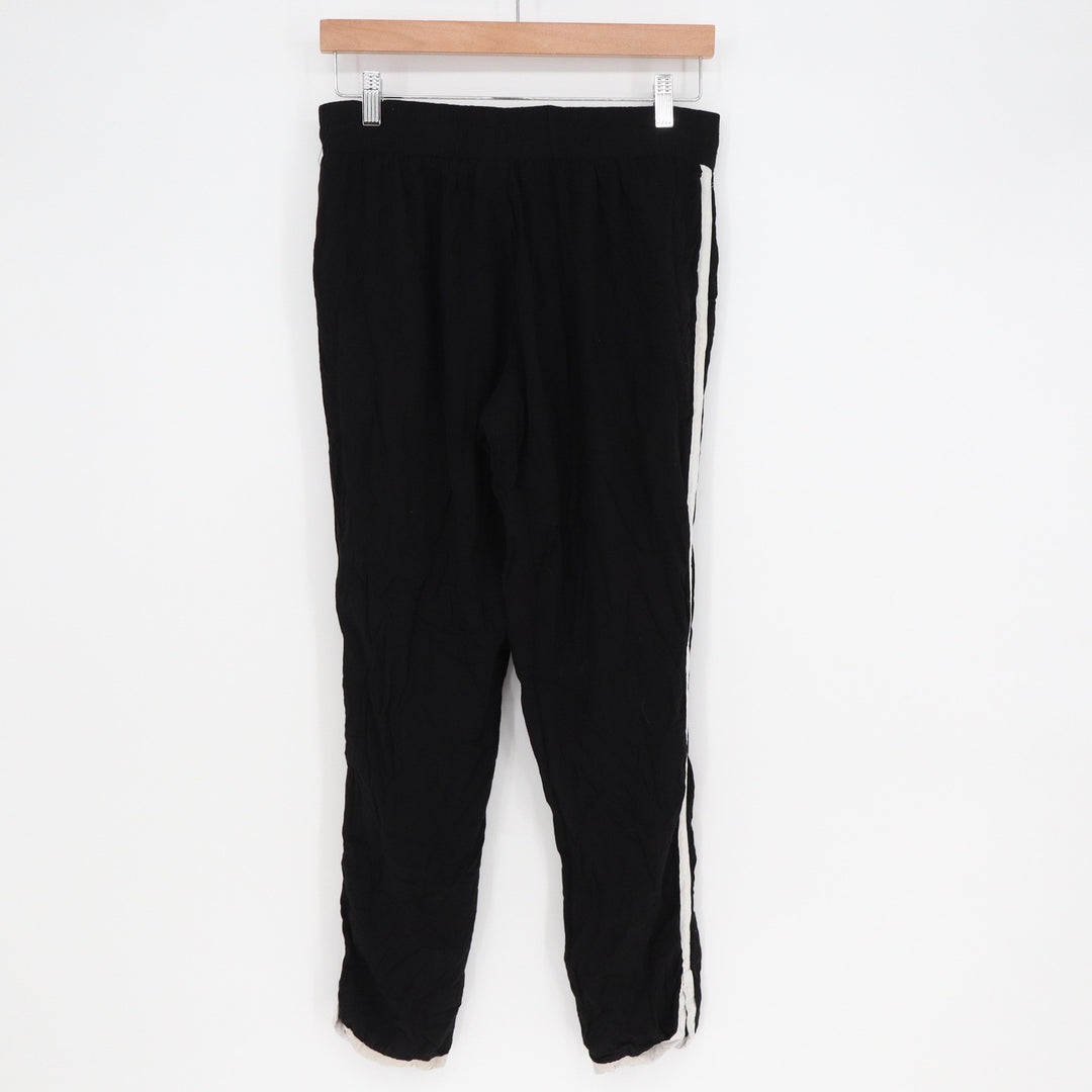 5twelve Womens Jogger Pants Black White Side Stripe Drawstring Size M