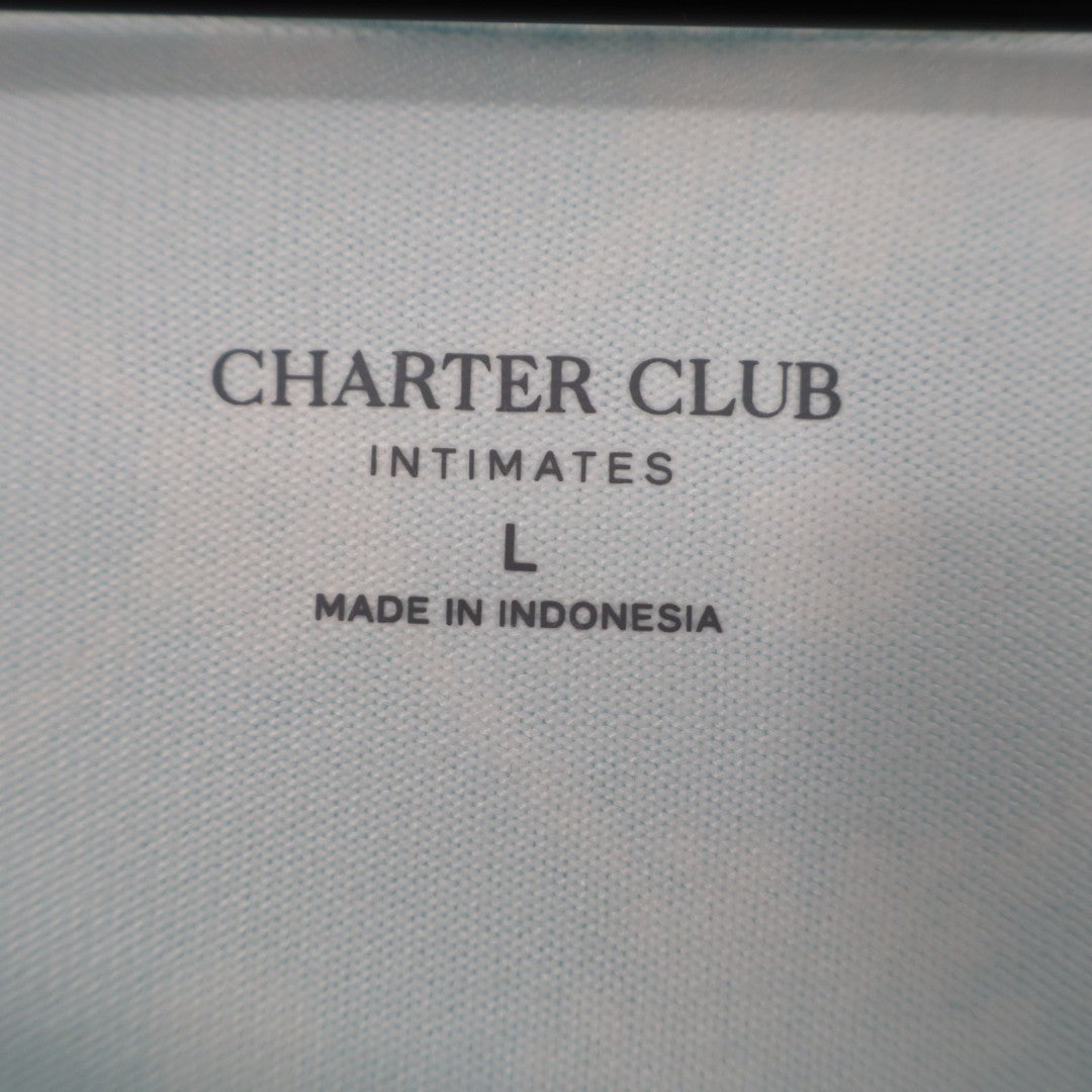Charter Club Intimates Nightgown Womens L Blue Snowflake Round Neck Long Sleeve