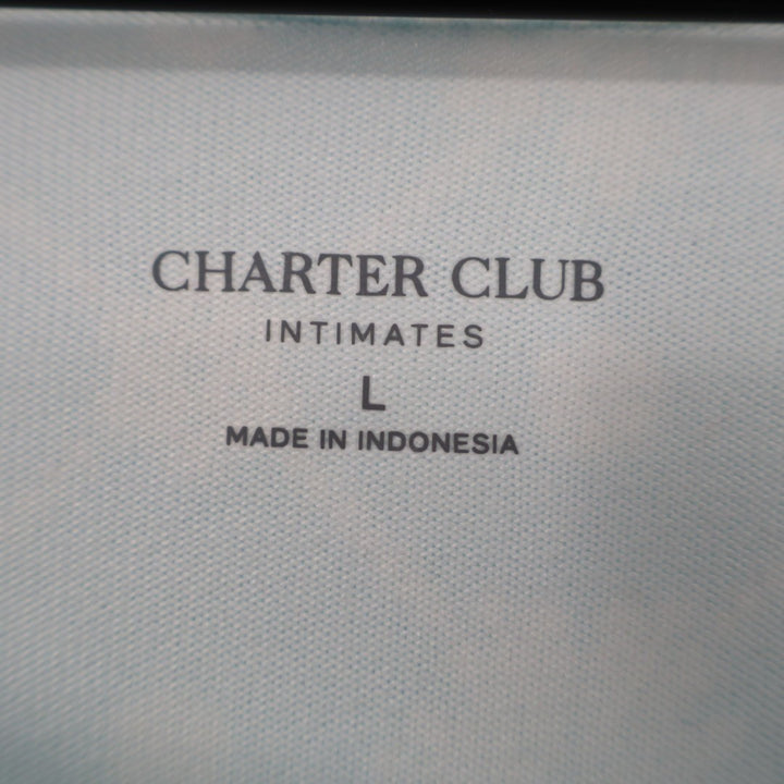 Charter Club Intimates Nightgown Womens L Blue Snowflake Round Neck Long Sleeve