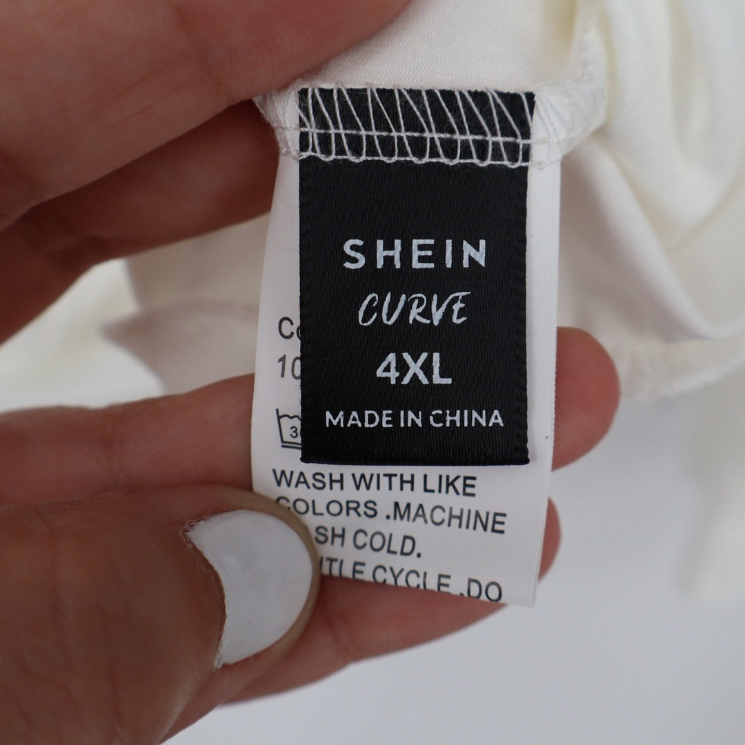Shein Curve 4XL Burgundy White Striped Quarter Zip Colorblock Sweatshirt Ring