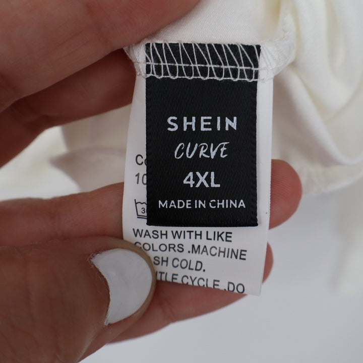Shein Curve 4XL Burgundy White Striped Quarter Zip Colorblock Sweatshirt Ring