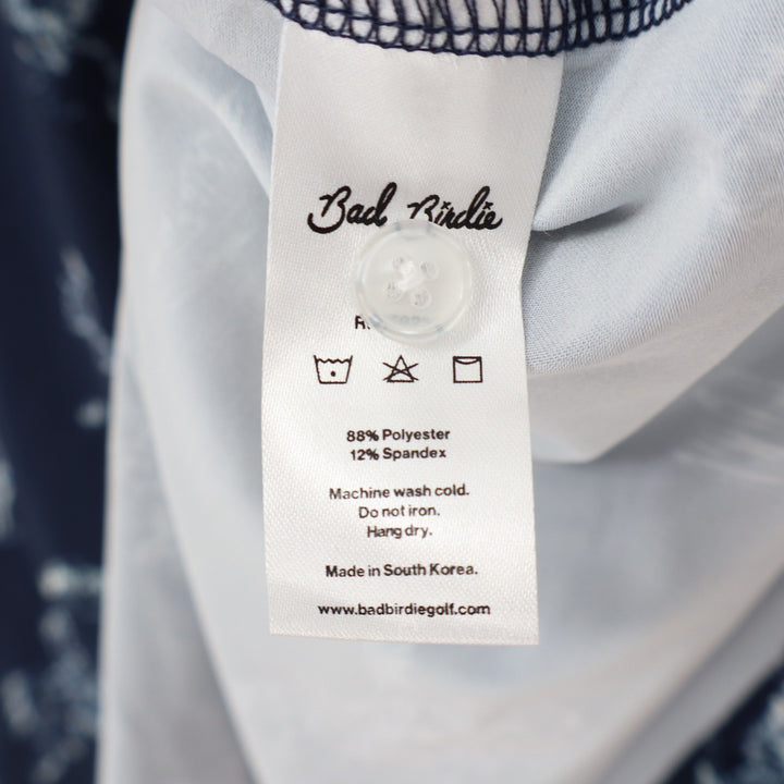 Bad Birdie Yeehaw Dark Navy Cowboy Print Golf Polo Shirt Mens Small