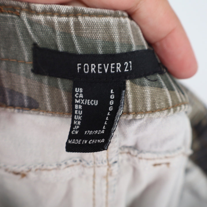 Forever 21 Cargo Pants Womens L Camo Green Utility Pockets Excellent