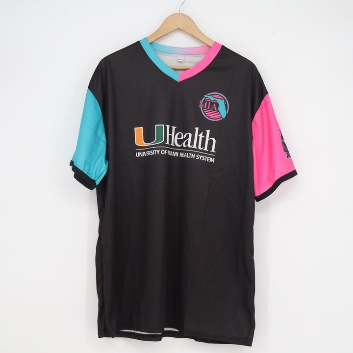 Miami Marlins UHealth Vice City Jersey Black Pink Teal Mens XL