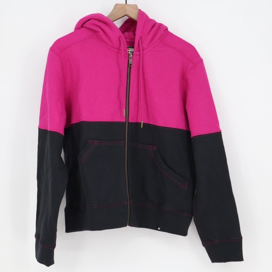 American Giant Classic Hoodie Womens Large Pink Black Split Seam Vault Full Zip