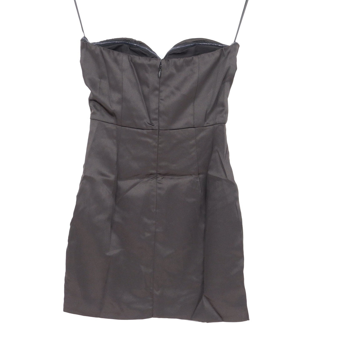 Naked Wardrobe Black Strapless Corset Mini Dress Ruched Wrap Sweetheart Small