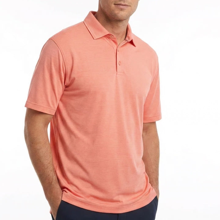 Walter Hagen Mens P11 Championship Stripe Polo Pink Peach XXL NEW