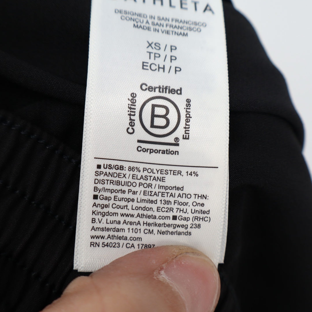 Athleta Promenade Cargo Pants Women XS/P Black Stretch Drawstring Waist Wide Leg