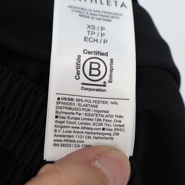 Athleta Promenade Cargo Pants Women XS/P Black Stretch Drawstring Waist Wide Leg