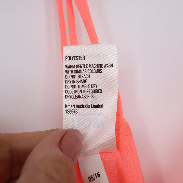 Now Neon Pink Cami Top Size 12 V-Neck T-Back Spaghetti Strap Flowy Tank
