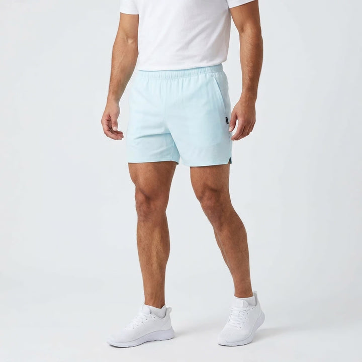 DSG Mens XXL Agility 2-in-1 Training Shorts Light Blue Heather 5 Inch Inseam