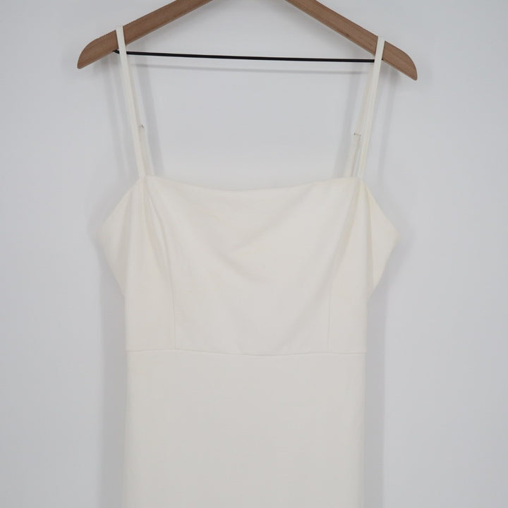 Lulus Iveta Midi Dress Women XL White Cutout Ruffled Sleeveless Adjustable Strap