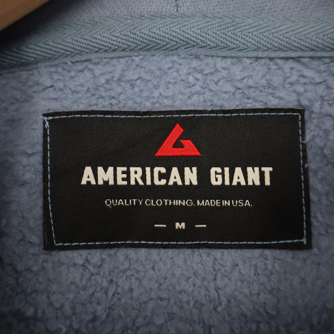 American Giant Cardigan Sweater Mens M Infinity Blue Shawl Collar Button Front