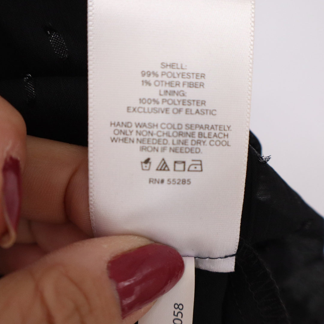 Express Black Swiss Dot Mock Neck Sleeveless Blouse Keyhole Back Medium