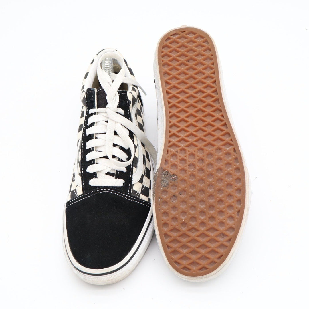 Vans Old Skool Sneakers Unisex M8/W9.5 Black White Check Round Toe Skate Shoes