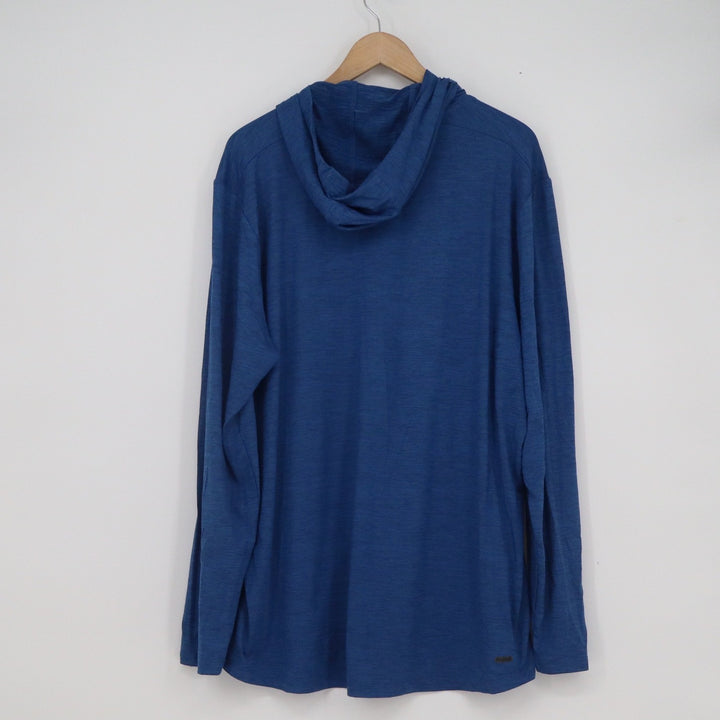 Spyder Active Mens XL Blue Heathered Long Sleeve Hoodie Kangaroo Pocket