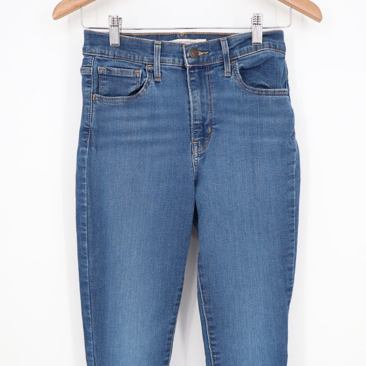 Levi's 720 High Rise Super Skinny Jeans Womens 27 Blue Whiskered Denim Stretch