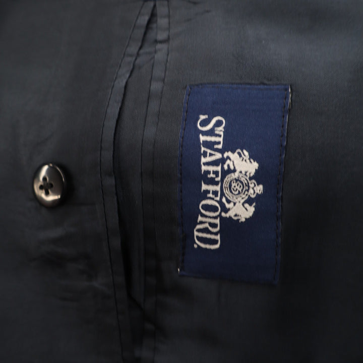 Stafford Blazer Mens 44 Navy Blue Classic Gold Crest Button Professional