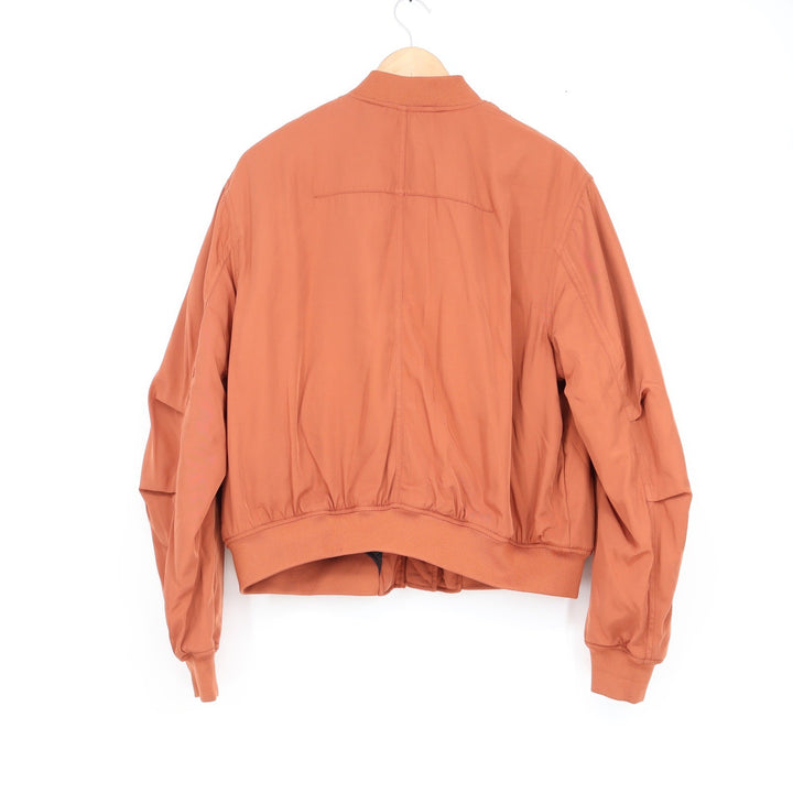 H&M Divided Mens Burnt Orange Full Zip Padded Bomber Jacket Size L