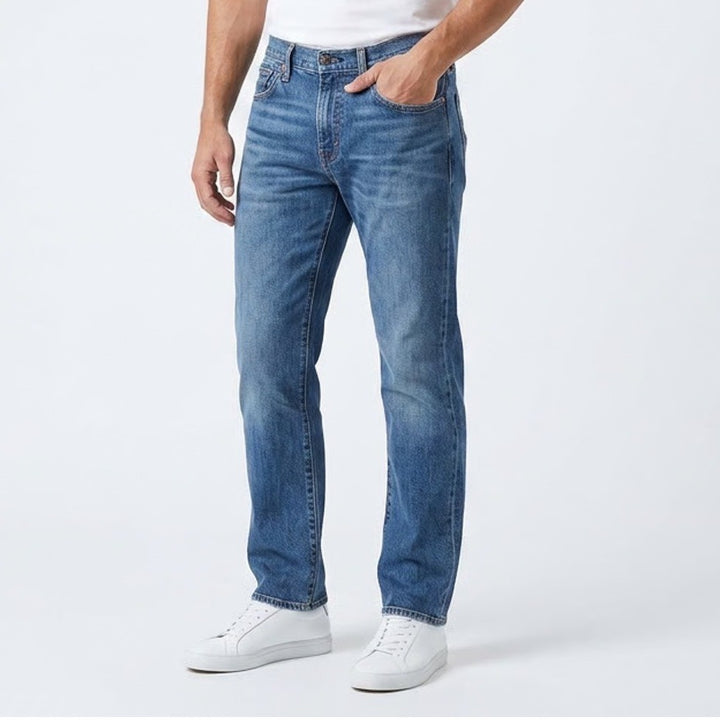 Martin + Osa Mens Bootcut Jeans Blue Medium Wash 100% Cotton 32x32 Distressed