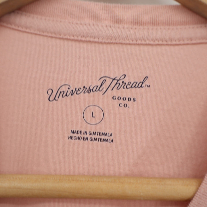 Universal Thread T-Shirt Womens L Blush Cotton Short Sleeve Crew Neck Pullover
