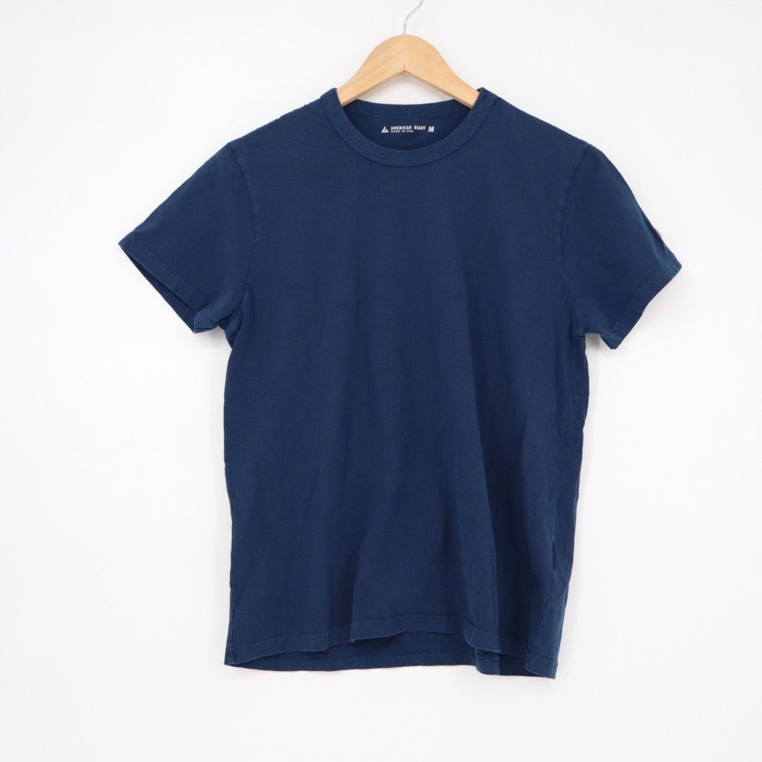 American Giant Navy Men's Crew Neck T Shirt Navy Blue Size Medium Made in USA