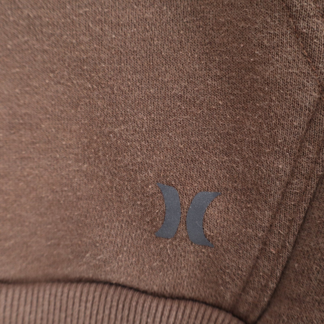 Hurley Hoodie Mens Medium Brown Cotton Long Sleeve Kangaroo Pocket Pullover