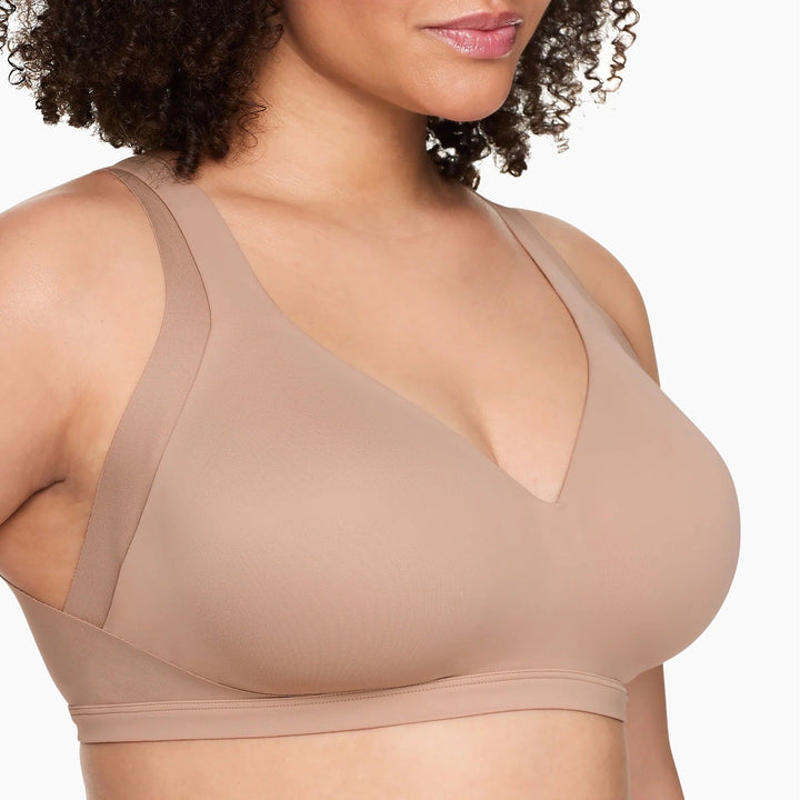 Warners No Side Effects Underarm-Smoothing Comfort Wireless Bra Womens 36C Beige