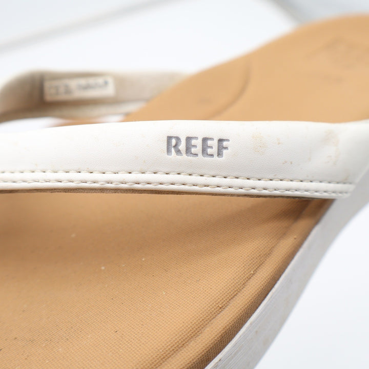Reef Cushion Cloud Womens White Tan Platform Flip Flop Sandals Size 11