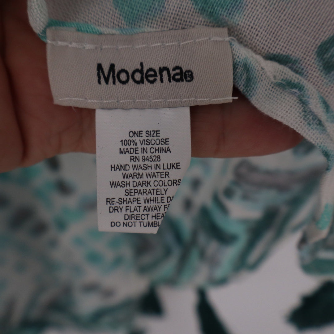 Modena Teal Abstract Chevron Tassel Kimono Wrap One Size Open Front Coverup