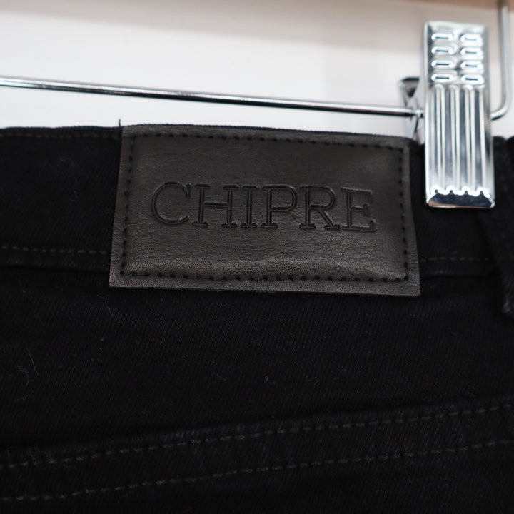 Chiper Jeans Womens W27 Black Denim Cotton Preppy 5-Pockets High Rise Skinny Leg