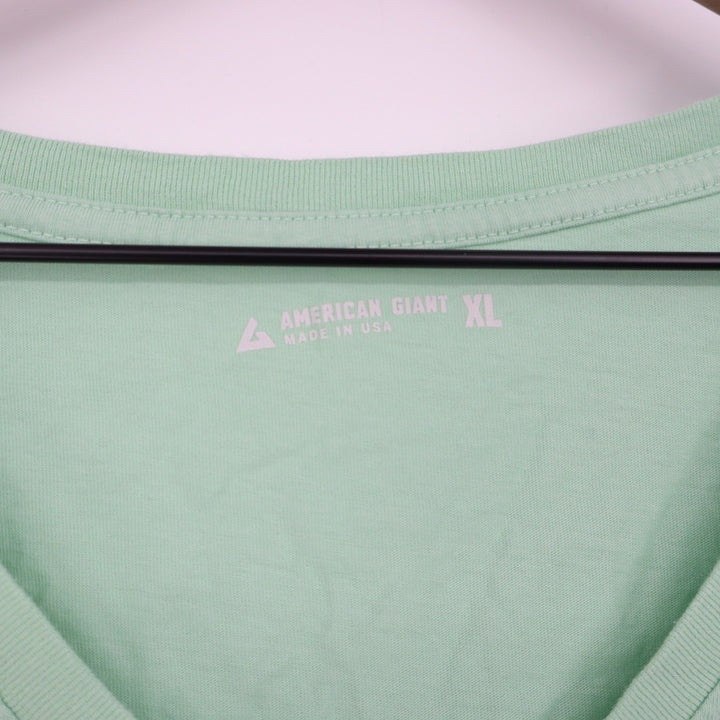 American Giant XL Seafoam Green V Neck T Shirt Made in USA Cotton