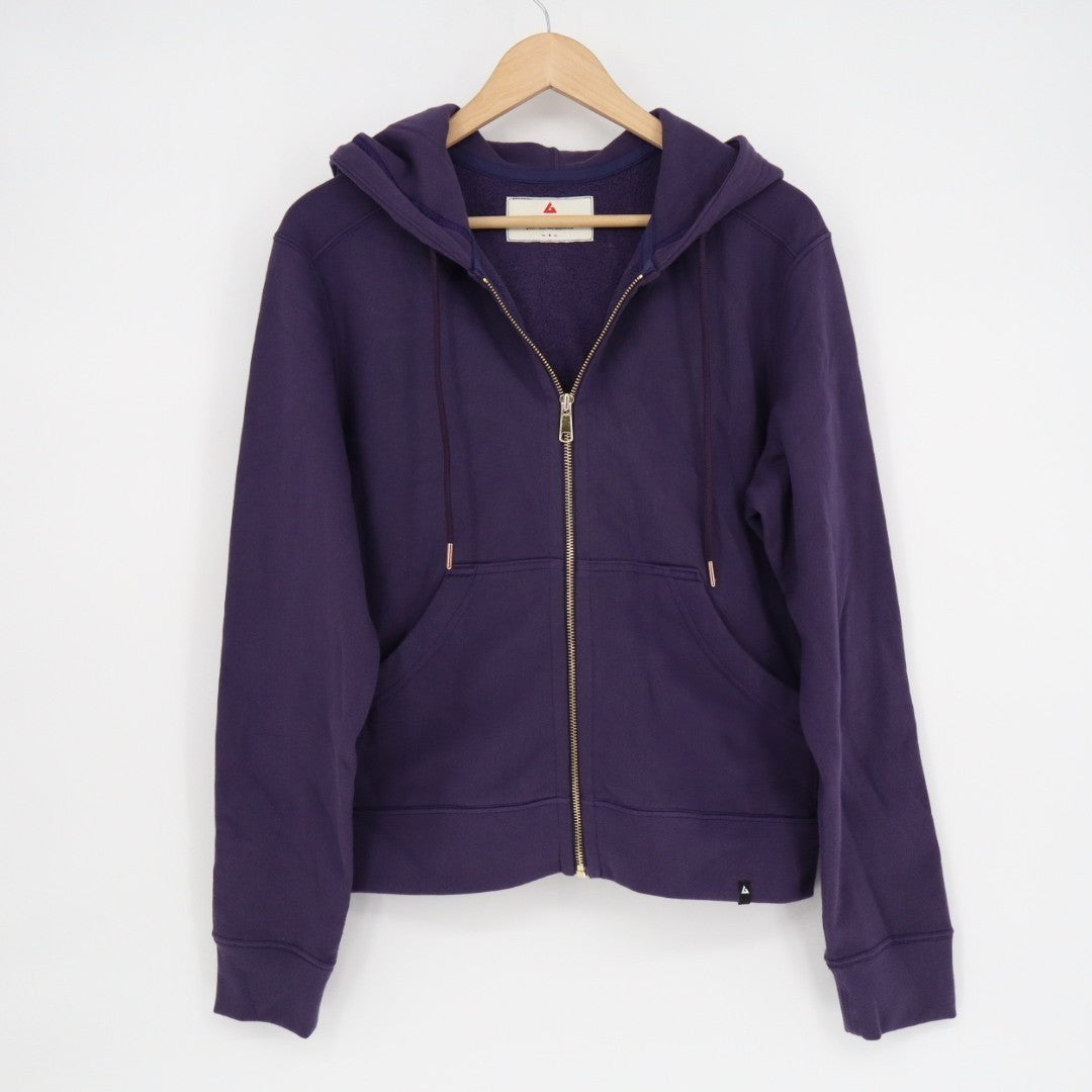 American Giant Hoodie Women Small Purple Fleece Lined Relaxed Classic Full Zip