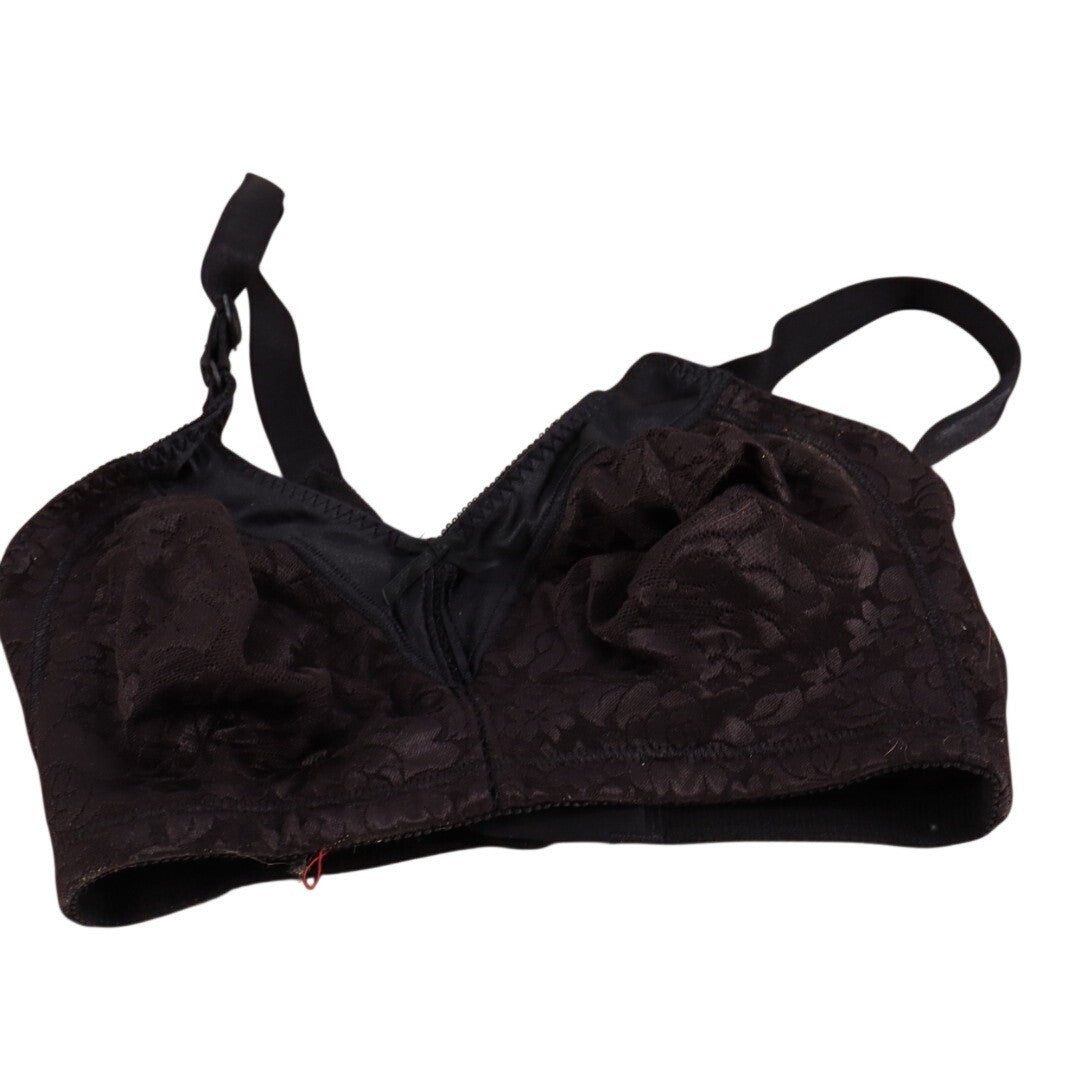 Bali Double Support Lace Bra Womens 34DD Brown Floral Wireless Adjustable Strap