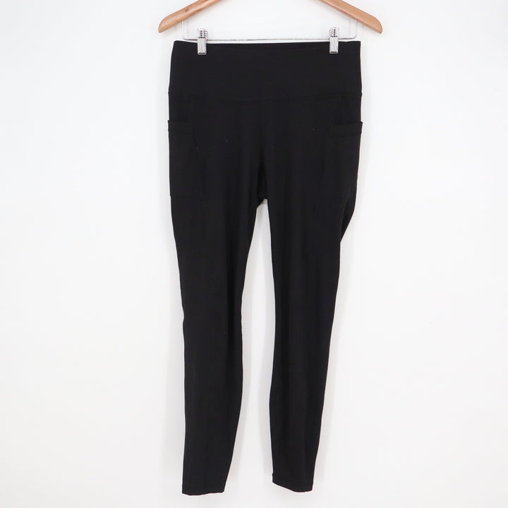 Womens High Waisted Athletic Leggings with Pockets Black Ankle Length Workout