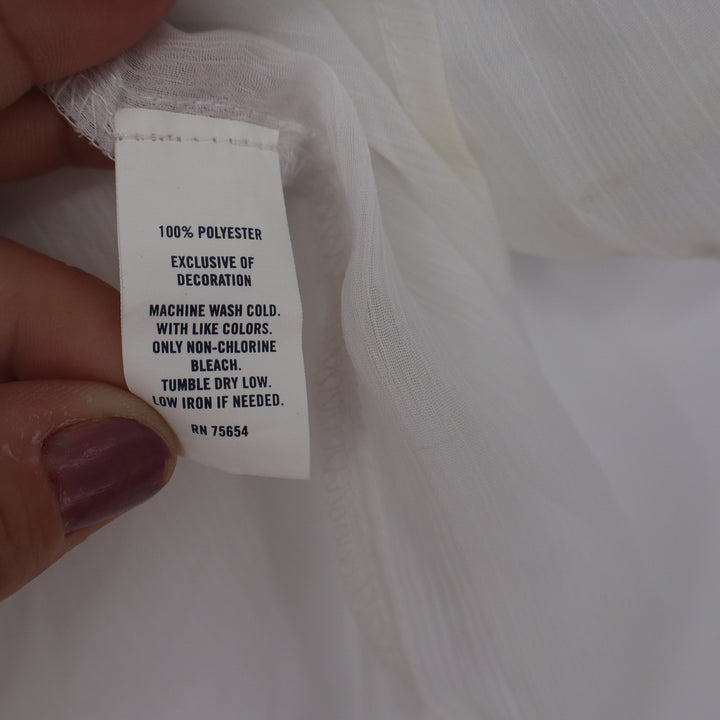 Hollister White Sheer Pleated 3/4 Sleeve Blouse XS Boho Top