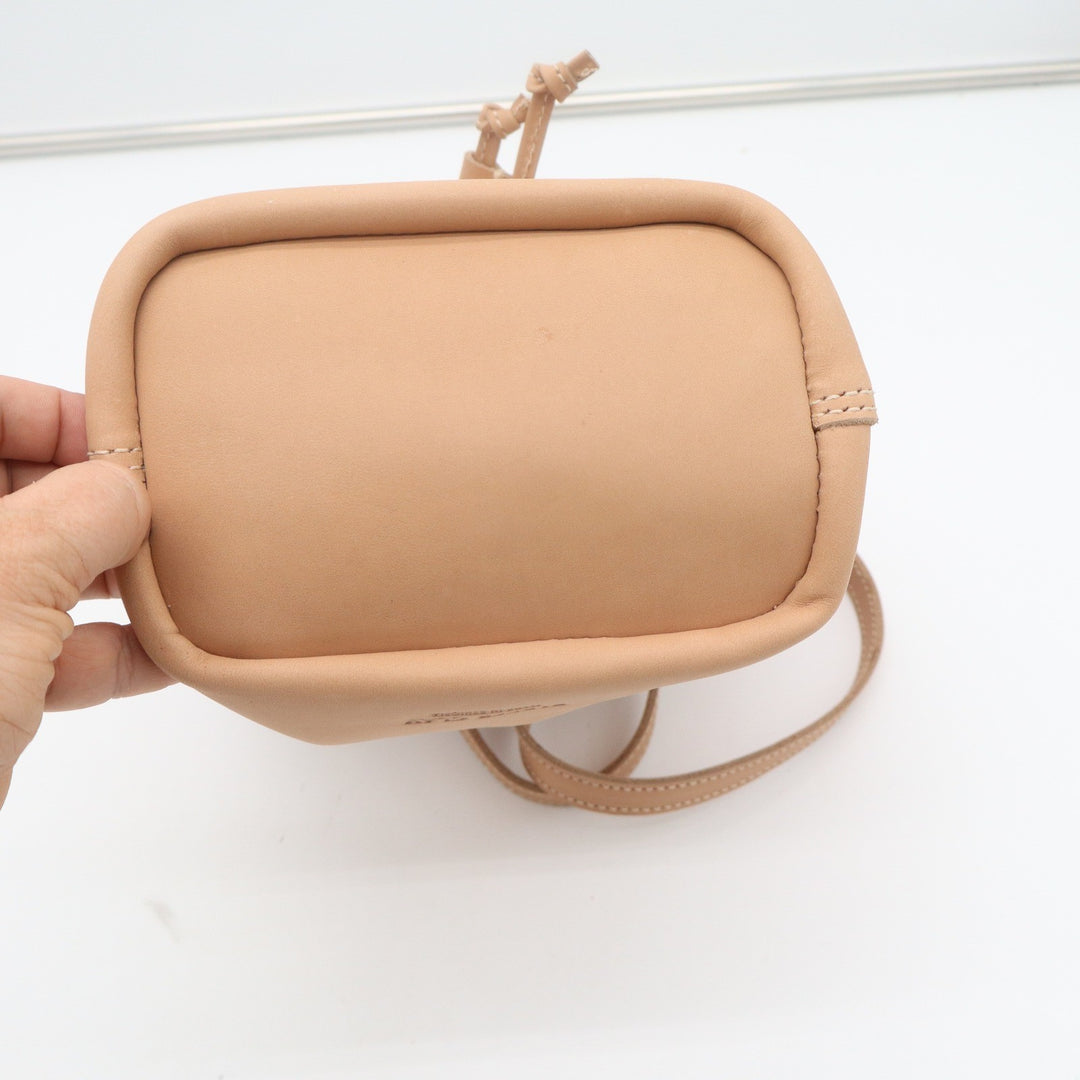 Parker Clay Makeda Mini Crossbody Bucket Bag Tan Leather Made in Ethiopia