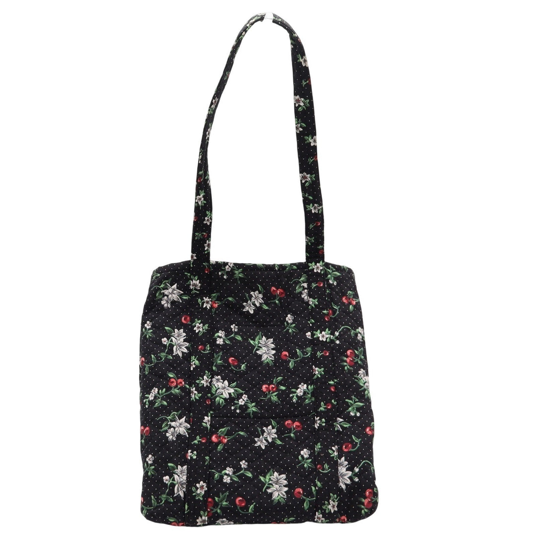 Unbranded Tote Bag Womens OS Quilted Cherry Floral Polka Dot Black Fruit