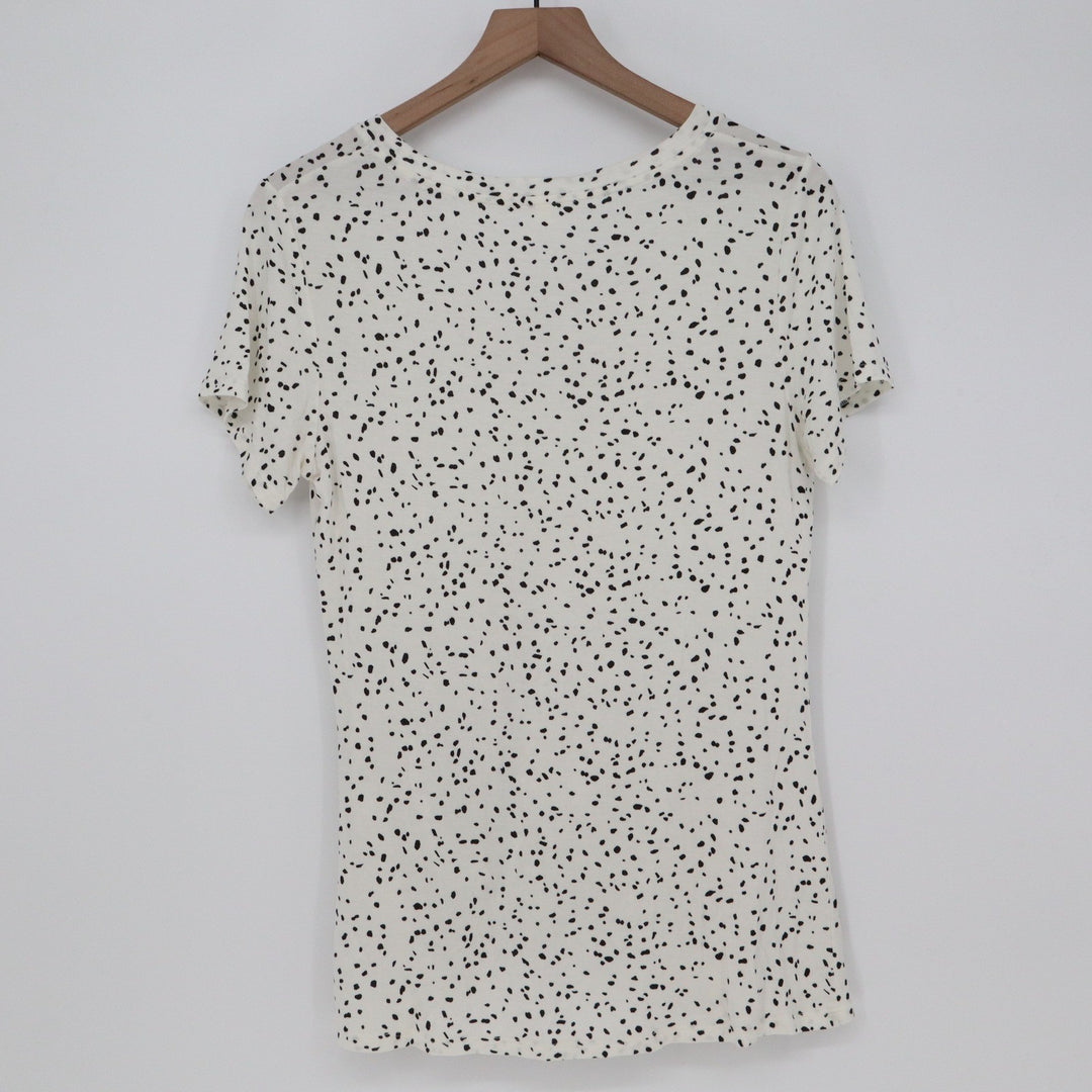 Nine Britton Top Women's S White Speckled Front Knot Excellent