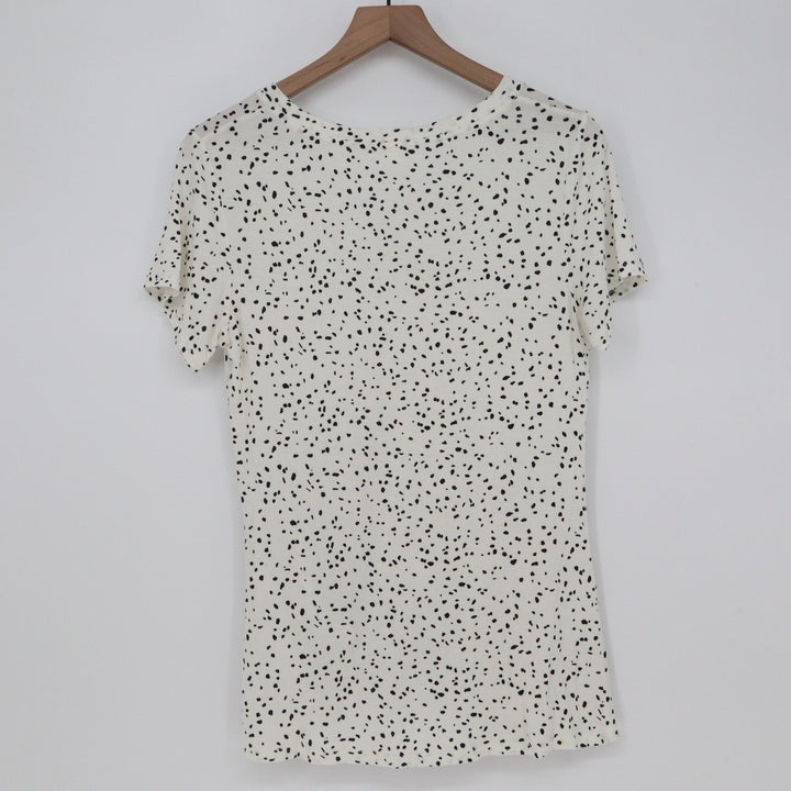 Nine Britton Top Women's S White Speckled Front Knot Excellent