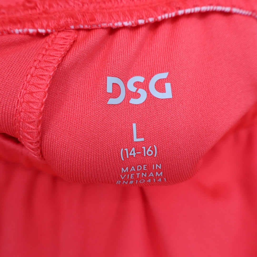 DSG Boys All Sport Short Cabana Coral White L 14-16 Moisture Wicking